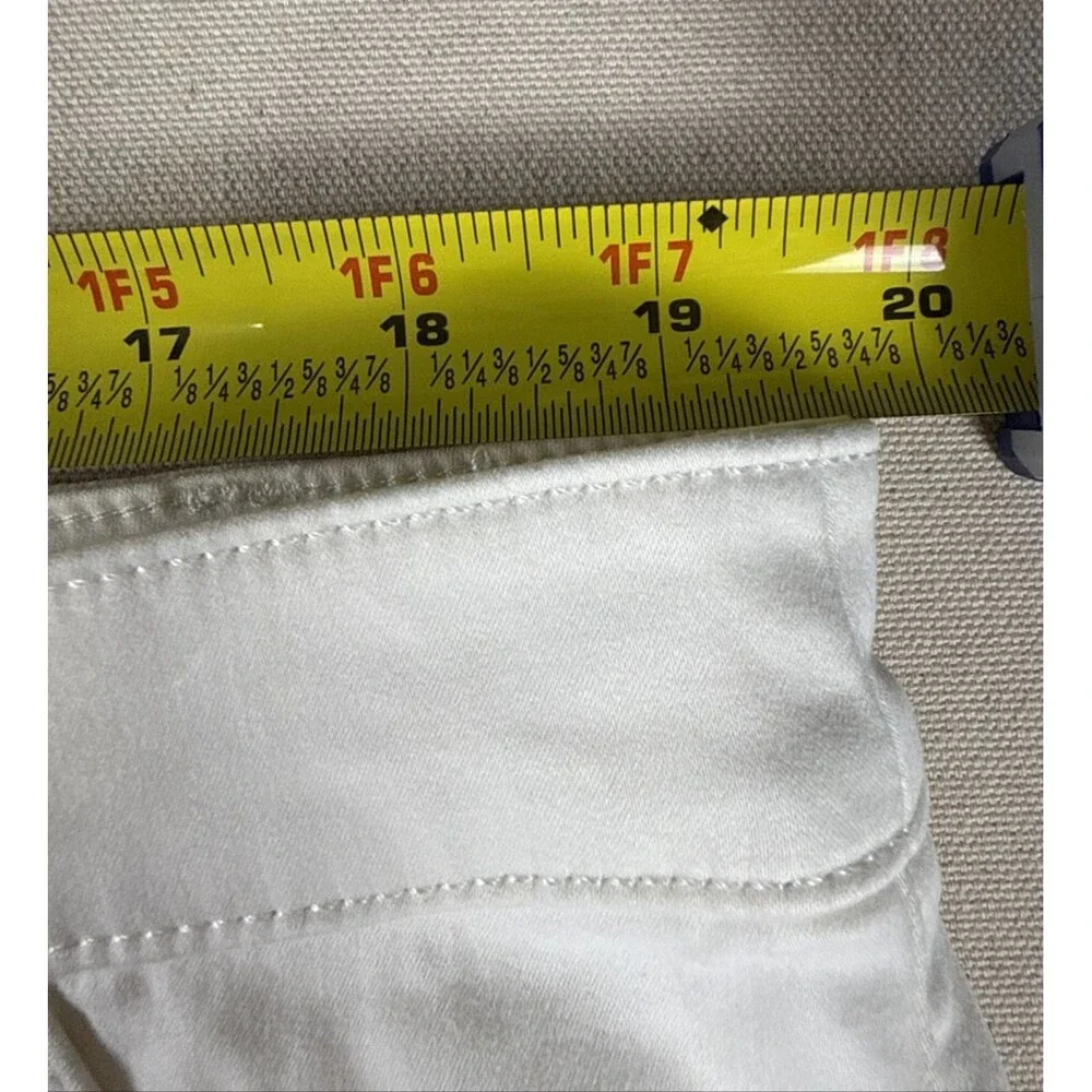 Banana Republic Cargo Pants Women Size 18 White Utility Linen Blend Mid Rise